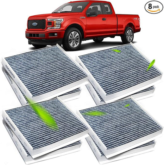 8 pcs Cabin Air Filter Set for 2015-2025 Ford F150, 2017-2025 F250 F350 F450 F550 Super Duty, 2018-2024 Expedition, Activated Carbon, FL3Z19N619A FP79