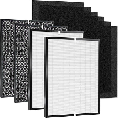 10-Pack 3000 Replacement Filters Compatible AD3000 Air Purifi-er, 3000,3000M, 3000Pro Air Purifi-er,2 air filter, 2 Activated Carbn and 6 Extra Carbn Pre-Filters