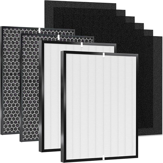 10-Pack 3000 Replacement Filters Compatible AD3000 Air Purifi-er, 3000,3000M, 3000Pro Air Purifi-er,2 air filter, 2 Activated Carbn and 6 Extra Carbn Pre-Filters