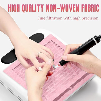 200 Sheets Nail Dust Collector Filter Paper Disposable Nail Dust Filters for Most of Nail Dust Collector Machine Nail Vacuum Dust Collector for Nail Salon Nail Supplies Accessories (pink)