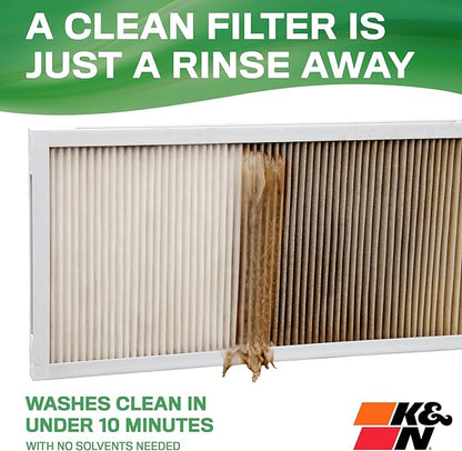 K&N 14X24X1 HVAC Furnace Air Filter, Lasts a Lifetime, Washable, Merv 13, the Last HVAC Filter You Will Ever Buy, Breathe Safely at Home or in the Office, HVC-13-11424