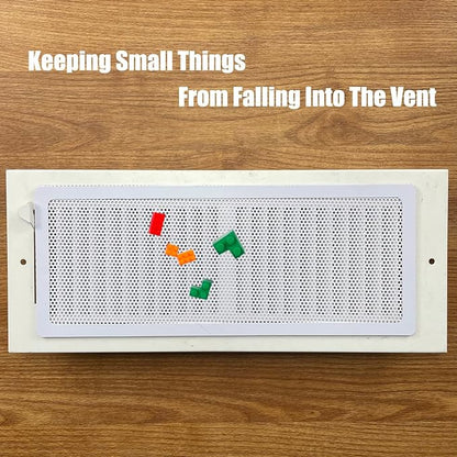 White Floor Register Vent Screen Cover 4"x10" Magnetic, Perfect for Wall/Ceiling/Floor Air Vent Filters (4-Packs)