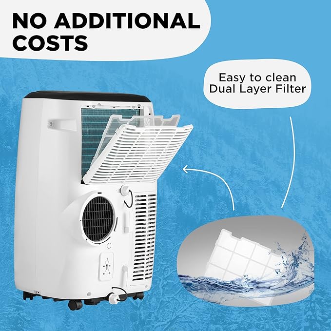 Portable Air Conditioners 10000 BTU AIRO COMFORT, AC Unit Floor Standing with Remote Control & DYI Installation Kit