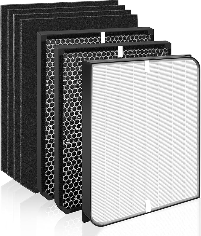 3000/3500 Replacement Filter Compatible with Air doctor 3000/3500 Air Purifi-er, with 1 main filter + 2 Activated Carbon filters + 4 Carbn Pre-Filters