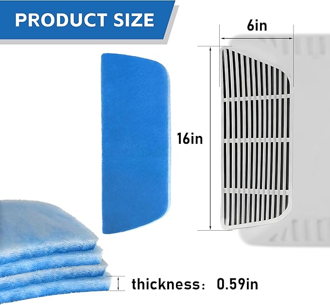 RV Air Filter, RV 6 x 16 inch Replacement for AC Vent MERV-6 for Airflow System of Motorhome, RV Air Filter Accessories