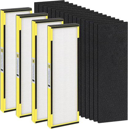 4 Pack FLT4825 Ture HEPA Filter b Replacement for Gm Guardian ,Compatible with Gm-Guardian FLT4825 AC4825 AC4850,4 HEPA( Additional pre-filter) + 16 Carbon Pre-Filters, 3-Stage Filtration System