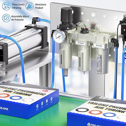 TAILONZ PNEUMATIC 0-240PSI 1/2 Inch NPT Grade Three Stage Industrial Air Drying System, Particulate Filter, Coalescing Filter, Desiccant Dryer and Air Regulator (Automatic Drainage）