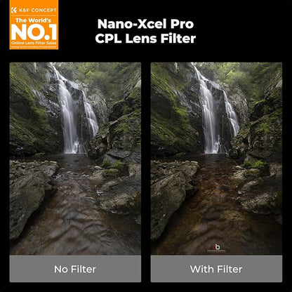 K&F CONCEPT 49mm Circular Polarizers Filter Super Slim with 36 Multi-Layer Coatings, High Definition Circular Polarizing Filter (CPL) Camera Lens Filter (Nano-X PRO Series)