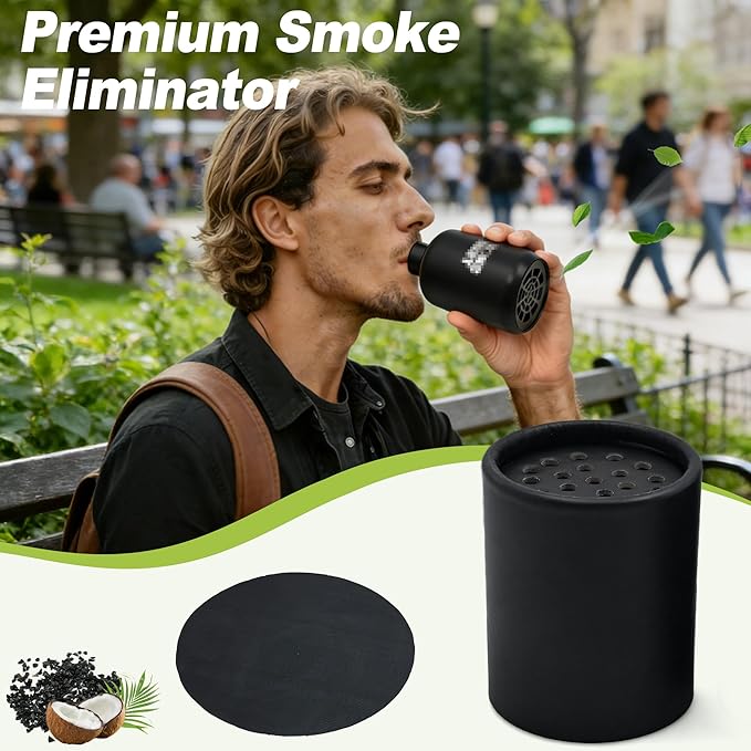 NewKe 4 Pack Replacement Filter Cartridges for Smoke Trap Personal Air Filter, 5 Stage HEPA + Activated Coconut Carbon Filter for Personal Smoke Air Filters, Smoke Filters with Long Lasting 500+ Uses