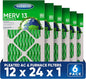 12x24x1 MERV 13 Air Filters, 6-Pack, Actual Size: 13.70” x 23.70” x 0.75”, Pleated Design with Enhanced Filter Media for Superior Filtration,Perfect for HVAC, AC & Furnace Systems