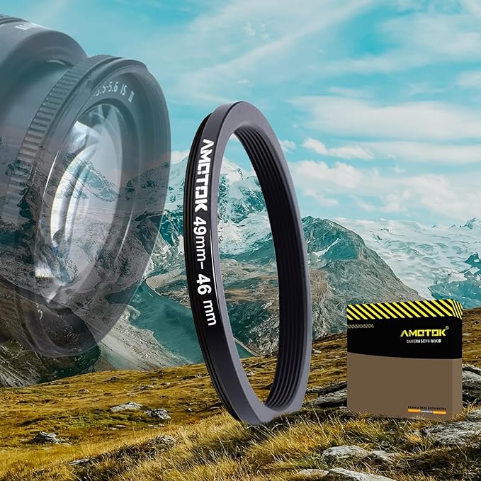 49mm Lens to 46mm Camera Lens Adapter,49mm-46mm Filter Step-Down Ring,Compatible All 46mm Filter Accessory.Made from CNC Machined