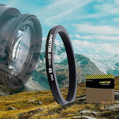 49mm Lens to 46mm Camera Lens Adapter,49mm-46mm Filter Step-Down Ring,Compatible All 46mm Filter Accessory.Made from CNC Machined