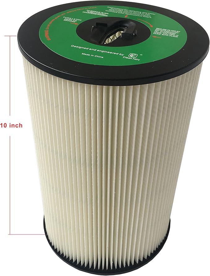 CF Clean Fairy Vacuum Cleaner Filter 1-piece Replacement for Dirt Devil/Titan 10 Inch Cartridge Filter 8107-01 for Vacuflo FC610 FC1550 Royal CS1200