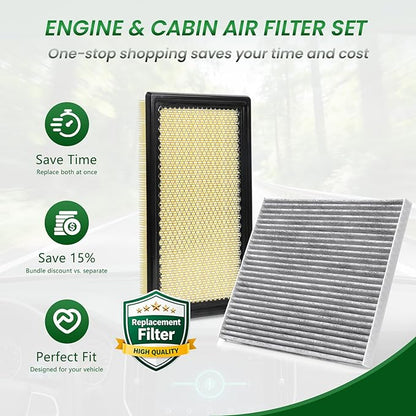Cabin Engine Air Filter Kit CF11176, CA10242 Fit for EXPLORER (2011-2019), FLEX (2010-2019), TAURUS (2013-2017), MKS (2010-2016), MKT (2010-2019)