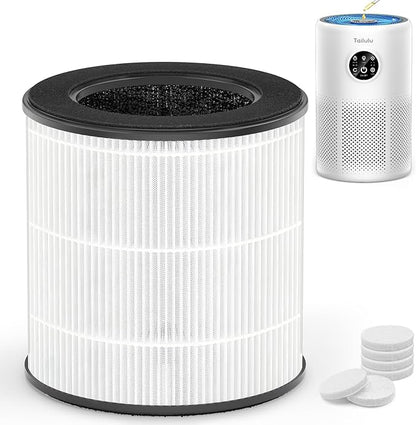 Tailulu D10 Replacement Filter, Air Purifier Filter for Tailulu D10 Air Purifier, 3-in-1 H13 Grade True Replacement Filte 1 Pack with Extra 6 Pieces Aroma Pads