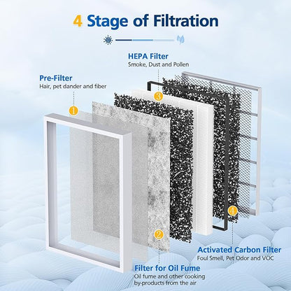 MSA3/MSA3S Replacement Filter for Smoke Compatible with Membrane Solutions MSA3 and MSA3S Device, 4-Stage HEPA Filter, 2 Pack