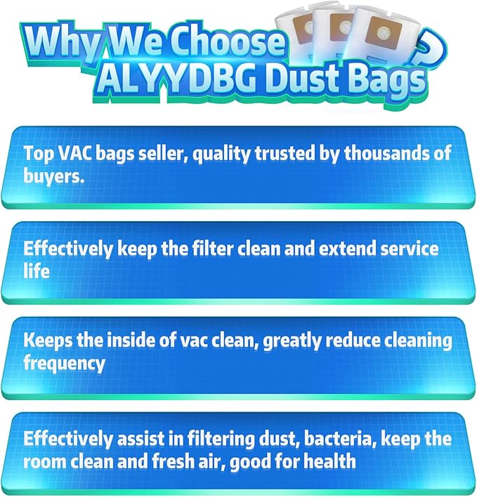 Micro Shop Vac Bags 1-1.5 Gallon by ALYYDBG, Type A - 90667 9066700 9066733 Disposable Vacuum Cleaner Collection Filter Bag 5 PCS