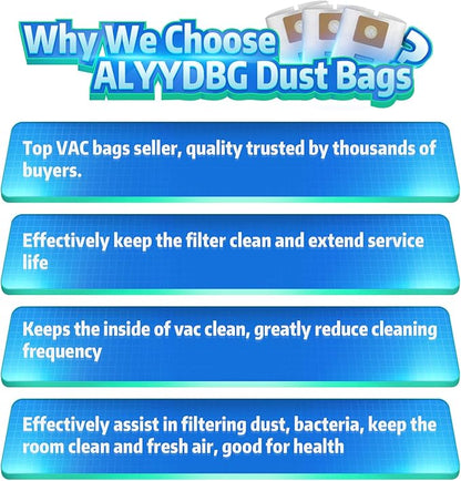3 PCS Preferential Set Shop Vac 1-1.5 Gallon Vacuum Bags, ALYYDBG Type A 90667 9066700 9066733 High Efficiency Collection Bags