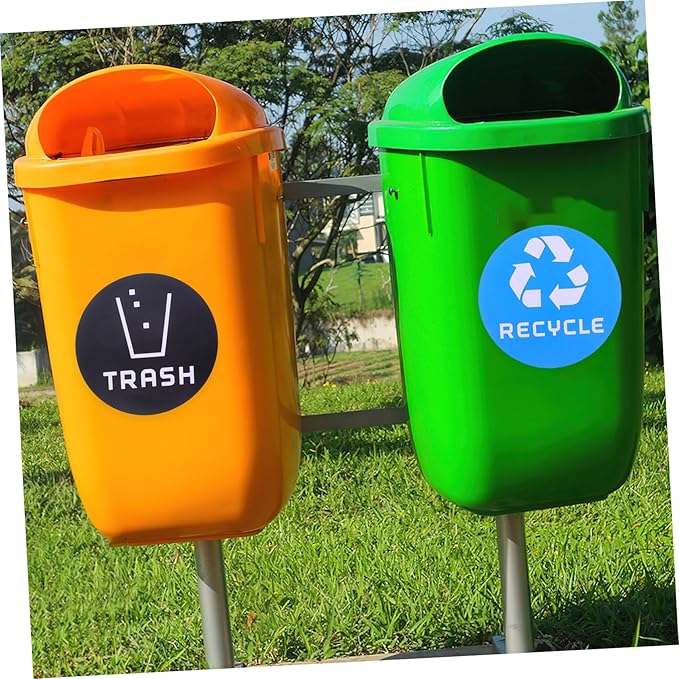 Milisten 6pcs Decorative Trash Classification Stickers Labels for Waste Sorting Recycling Strong Adhesion Stain-Resistant Easy Application for Bins Cans