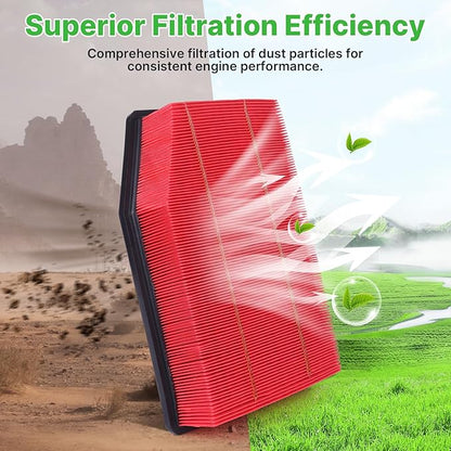 2PCS Engine Air Filter Fit for 2019-2026 Cadillac Escalade＆Chevrolet Silverado 1500,＆GMC Sierra 1500＆Suburban＆Tahoe Air Filter Replacement Engine Filter# 84121217 CA12404
