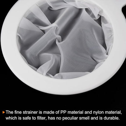 PATIKIL 9"x6" Food Filter Strainer, 200 Mesh, White, Polypropylene, Nylon, 235 x 145 mm / 9.3 x 5.7 inch (L*W), 145 x 110 mm / 5.7 x 4.3 inch (OD*ID), 1 x Mesh Filter