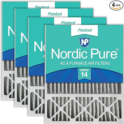 Nordic Pure 16x25x5 (Actual Size: 15 3/4 x 24 3/4 x 4 3/8) Honeywell/Lennox Replacement MERV 14 Air Filters 4 Pack