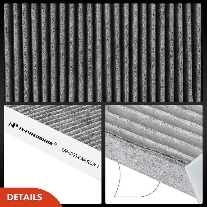 A-Premium 2-PC Cabin Air Filter w/Activated Carbon Compatible with Honda & Acura Model - Civic (01-05), CR-V (02-06), Element (03-11), CSX (06), EL (97-00 02-05), RSX (02-06)