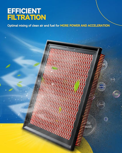 PHILTOP Upgraded Engine Air Filter, CA11876 Replacement for Volkswagen Tiguan, GTI, Golf, Jetta, Arteon and Audi A3, A3 Quattro, Q3, S3, TT Quattro, Increased Acceleration