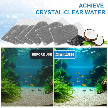 Activated Carbon Inserts for AquaClear 10-30 Gallon Filter, Aquarium Carbon Media for Fluval Aqua Clear, Charcoal for Fish Tank Filter A1382 (6 Pack 60g/Bag)