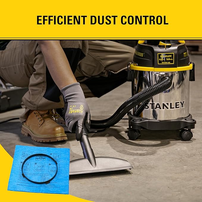 STANLEY - 251201 Stanley 25-1201 Blue Cloth, Reusable Filter with Clamp Ring for 1-5 Gallon Wet/Dry Vacuums, 1-Pack