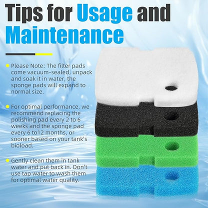 AQUANEAT Replacement Canister Filter Pads Compatible with Cascade 1200/1500 CCF4UL/CCF5UL Generic Floss Aquarium Sponge Media