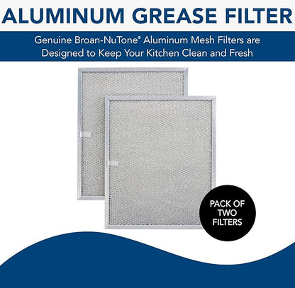 Broan BPS1FA30 Replacement Filters for QS1 and WS1 30” Range Hoods, Aluminum, 11.8" x 14.3" x 0.37" (L x W x H), 2-Pack