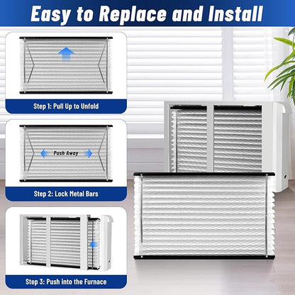 2-Pack 413 Replacement Filter, Compatible with Aprilaire 1410, 1610, 2140, 2416, 3410, 4400, 16x28x4 Inches MERV 13 Furnace Air Filter