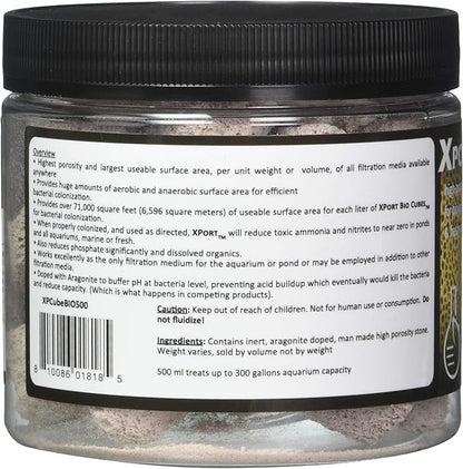 Brightwell Aquatics Xport BIO Cubes - Ultra-Porous Biological Filter Media for Filtration in Marine and Freshwater Aquariums, 500-ml (XPCubeBIO500)