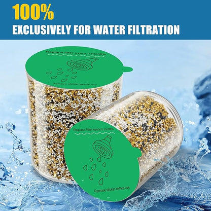 2 Pack 3 Stage Shower Filter Cartridge Replacement for Aqua Bliss SF100/SF220/SFC100/SFC220 (2-Pack) – Crystal-Clear Housing Shows Filter Media – Activated Carbon, Calcium Sulfite & KDF