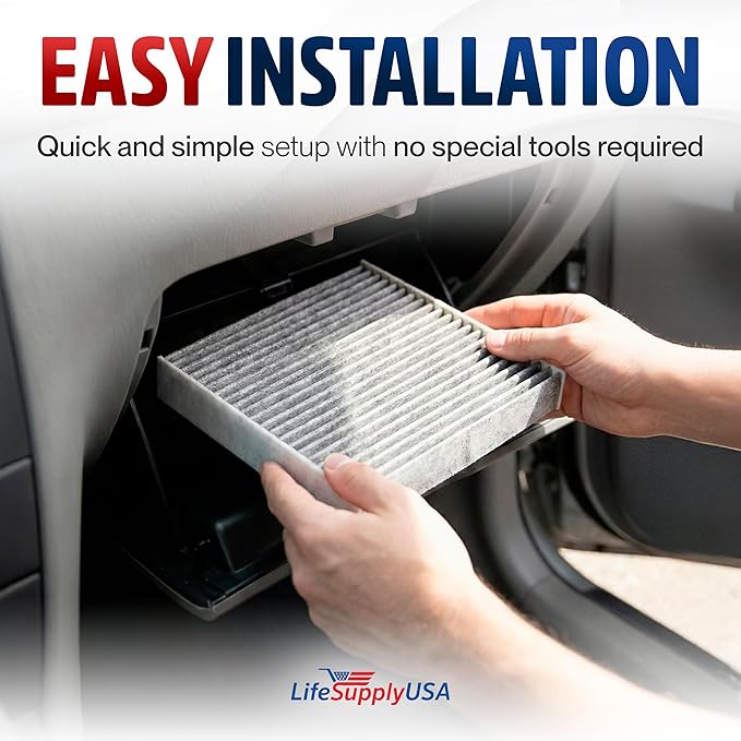 Premium Cabin Air Filter Replacement CP134 (CF10134) with Activated Carbon Washable/Reusable Compatible with Honda & Acura Vehicles by LifeSupplyUSA