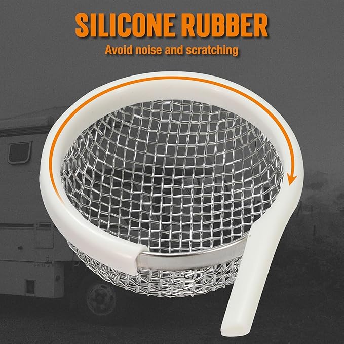 TONDA RV Furnace Vent Screen, Bug Screens Heater Vent Cover for Camper with Installation Tool and Silicone Rubber, 2.8 x 1.3 Inch, 4 Pack