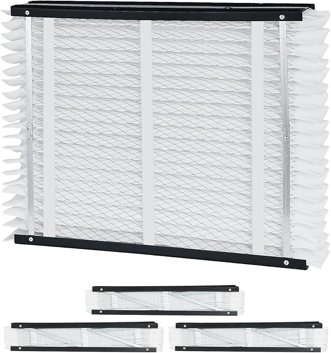 VEVOR 20x25x4 Furnace Air Filter, MERV 11 Pleated HVAC AC Replacement, Electrostatic 12-Month Air Cleaner, 4-Pack (Actual Size: 20.47x25.20x3.98 in), for Improving Home Indoor Quality