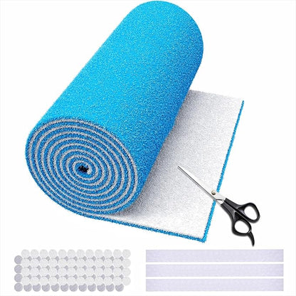 14 x 140" Air Vent Filters, Cut-to-Size MERV 8 Filter Material, Triple Layer HVAC Furnace Vent Filters for Home, Floor, Ceiling, Grilles - Includes 48PCS Adhesive Hook Tape.