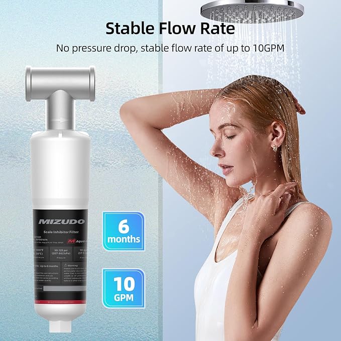Whole House Scale Inhibitor, MIZUDO AP431 AP430SS Water Softener System, Prevent Scale Build Up On Hot water Heater, Pipes and Boilers