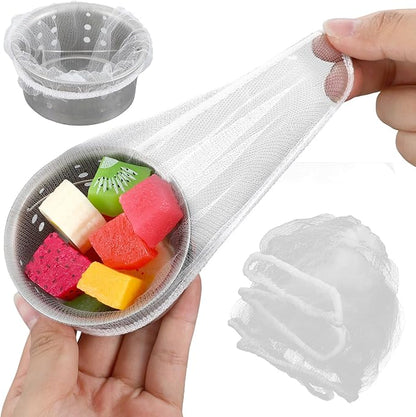 300 PCs Disposable Mesh Sink Strainer Bags, Kitchen Strainer Mesh Bag Non-Clog Sink Drain Strainers, Elastic Net Strainers Filter Bags Residue Filtering Bag for Food Waste Leftover Garbage