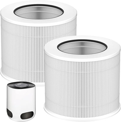 2 Pack 12020 Filter Replacement Compatible with Clorox Air Purifiers Fit for Clorox Tabletop Air Purifier Model 11020 & 11021 True HEPA Filter, Small Rooms Up to 200 Sq. Ft. Capacity