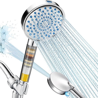 Cobbe Filtered Shower Head with Handheld, High Pressure 7-mode Showerhead with Filters for Hard Water - Remove Chlorine - Reduces Dry Itchy Skin, Patented Paddle Shift Design, Chrome