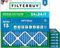 Filterbuy 24x24x1 Air Filter MERV 13 Optimal Smoke & Allergy Defense (6-Pack), Electrostatic Pleated HVAC AC Furnace Filters Replacement, Made in USA (Actual Size: 23.38 x 23.38 x 0.75)