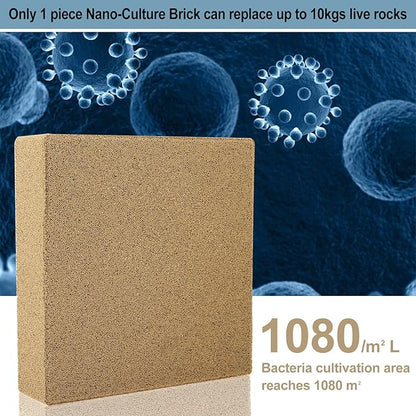RealPlus Aquarium Filter Media Bio Ceramic Brick Bio Filter Media for Marine and Freshwater Aquarium Canister Filter Pond Fish Tank, 6 Pack (4" x 4" x 1")
