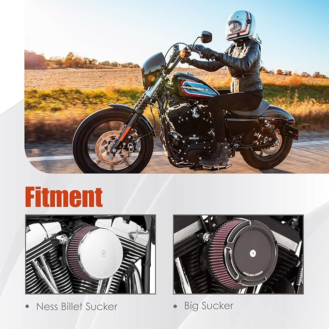 18-762 Air Cleaner Outer Cover for Billet Sucker and Big Sucker Stage, Carbon Fiber Pattern Cover Compatible with Most Harley Davidson Models