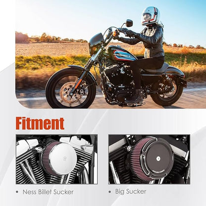 18-762 Air Cleaner Outer Cover for Billet Sucker and Big Sucker Stage, Carbon Fiber Pattern Cover Compatible with Most Harley Davidson Models