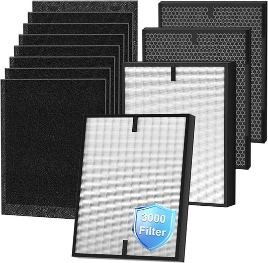 12 Pack 3000 Replacement Filter Compatible with 3000, 3000M, 3000 Pro, 2 Pack Post Filter, 2 Pack Activated Carbon Filters & 8 Pack Carbon Pre-Filters