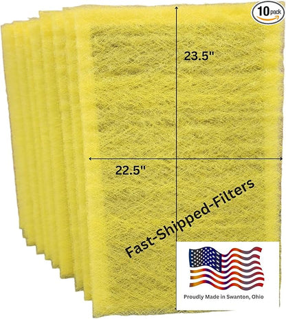 Fast-Shipped-Filters 10 Pack 25x25 Replacement Filter Pads Compatible with MicroPower Guard One Hour Air Cleaner Refill Yellow (10, Yellow, 25x25)