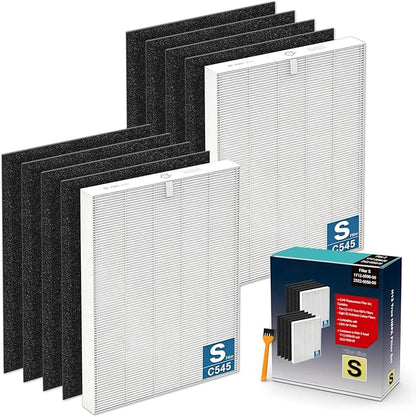 C545 HEPA Replacement Filter Compatible with Winix C545 Air Purifier, High-Efficiency Replacement Filter for Winix C545, Replaces Part 1712-0096-00 and 2522-0058-00, 2 HEPA + 8 Activated Carbon